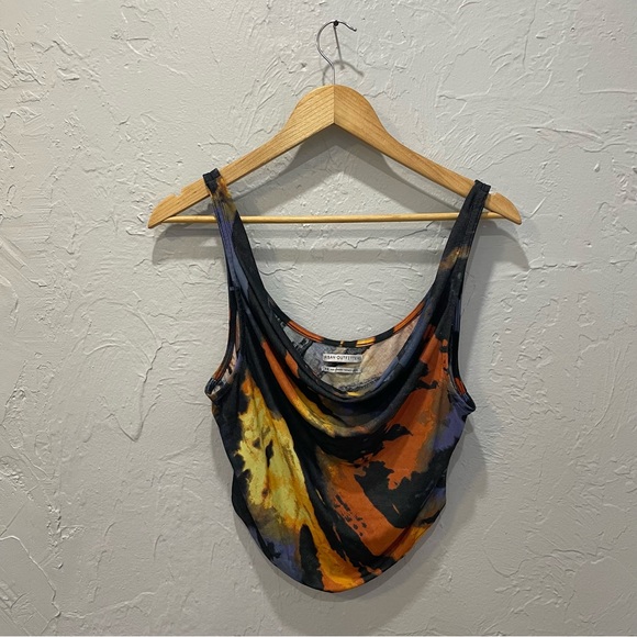 Urban Outfitters Multicolor Cowl NeckTie-Dye Tank Top Y2K Style Moody sz Medium - Picture 1 of 7